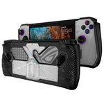 Pour console de jeu ASUS Rog Ally, étui de protection PC+TPU avec support, PC+TPU Noir+Transparent