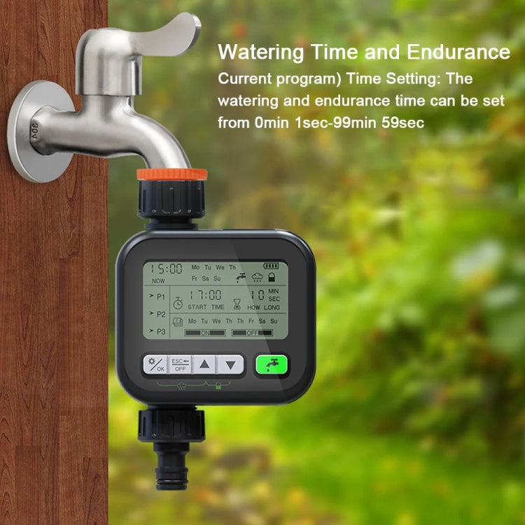 Minuteur de jardin, dispositif d'arrosage automatique, dispositif d'arrosage pour balcon de jardin, contrôleur de système d'irrigation intelligent, noir