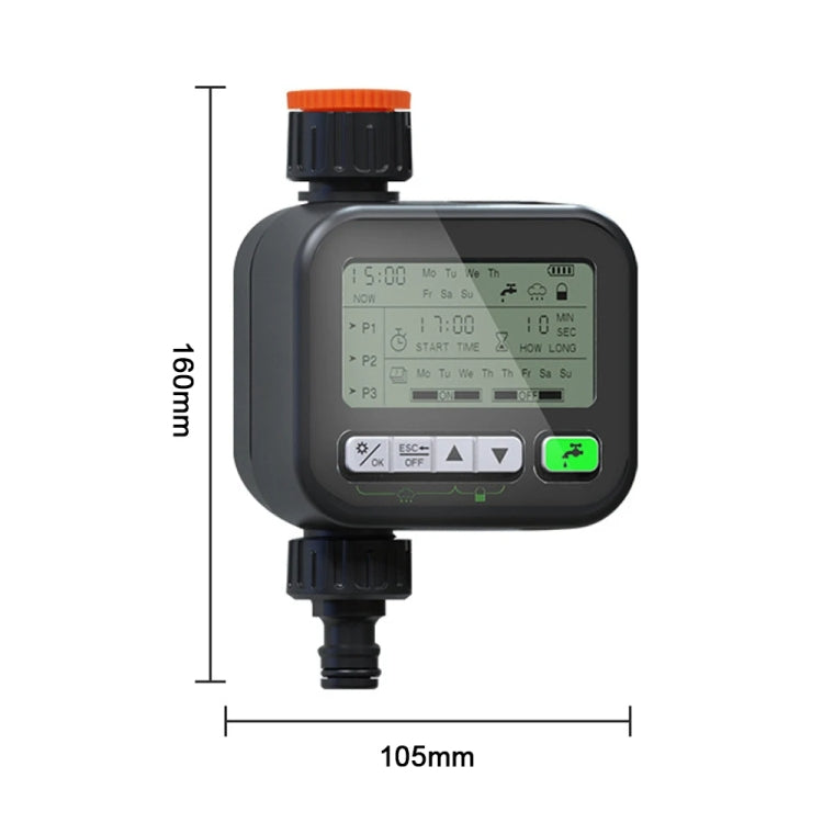 Minuteur de jardin, dispositif d'arrosage automatique, dispositif d'arrosage pour balcon de jardin, contrôleur de système d'irrigation intelligent, noir