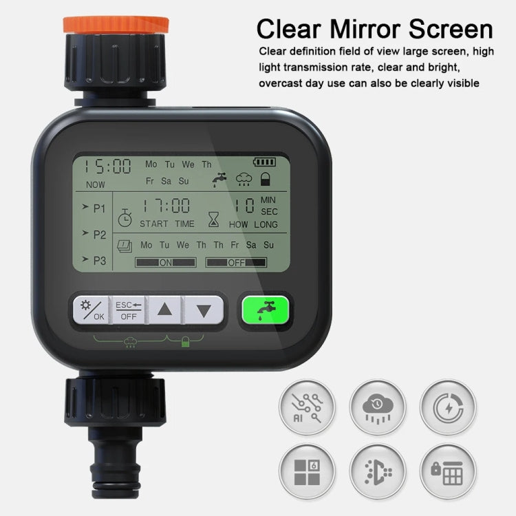 Minuteur de jardin, dispositif d'arrosage automatique, dispositif d'arrosage pour balcon de jardin, contrôleur de système d'irrigation intelligent, noir