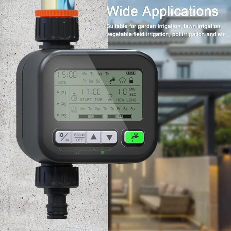 Minuteur de jardin, dispositif d'arrosage automatique, dispositif d'arrosage pour balcon de jardin, contrôleur de système d'irrigation intelligent, noir