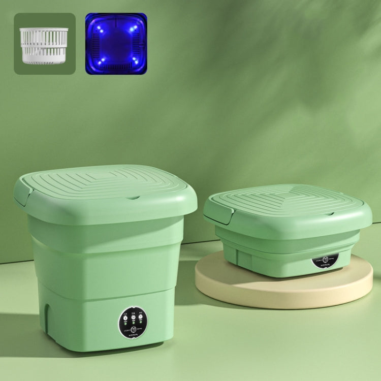 Mini machine à laver portative pliable pour sous-vêtements, vert fruit, bleu lac, vert fruit + lumière bleue antibactérienne