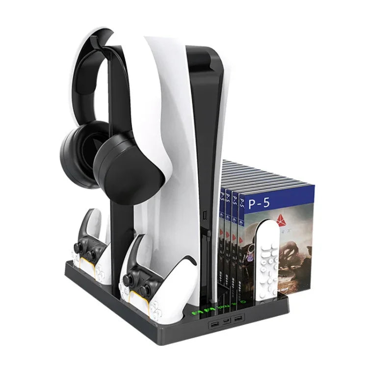 iplay pour PS5 - Base de refroidissement avec support de chargement et porte-disques, HBP-271
