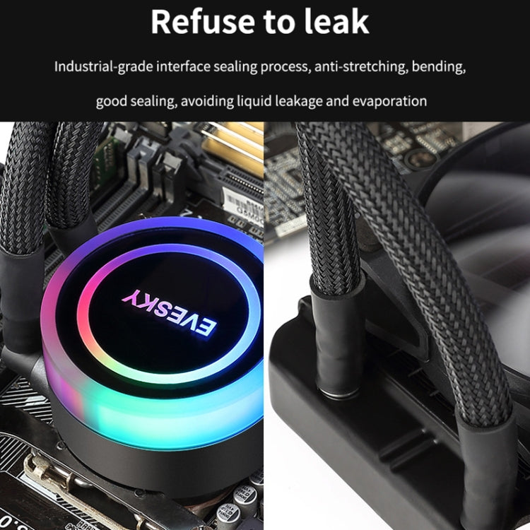 Ventilateur CPU refroidisseur d'eau EVESKY ventilateur RGB radiateur liquide intégré, 120 mm coloré, 120 mm RGB, 240 mm, 360 mm