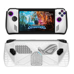 Coque souple en TPU avec support de fixation pour console de jeu Asus ROG Ally, disponible en noir et blanc.