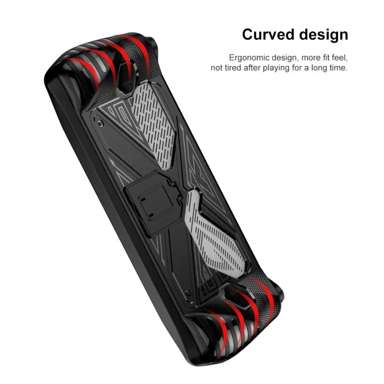Coque souple en TPU avec support de fixation pour console de jeu Asus ROG Ally, disponible en noir et blanc.