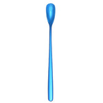 Cuillère en acier inoxydable 304 de 15 cm, cuillère à café à tête carrée, cuillère à mélanger à long manche, couleur acier inoxydable, or titane, or rose, noir titane, bleu, violet