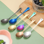 Cuillère à café, cuillère à crème glacée, cuillère à mélanger en forme de goutte d'eau en acier inoxydable, couleur acier inoxydable, or, or rose, coloré, bleu, noir