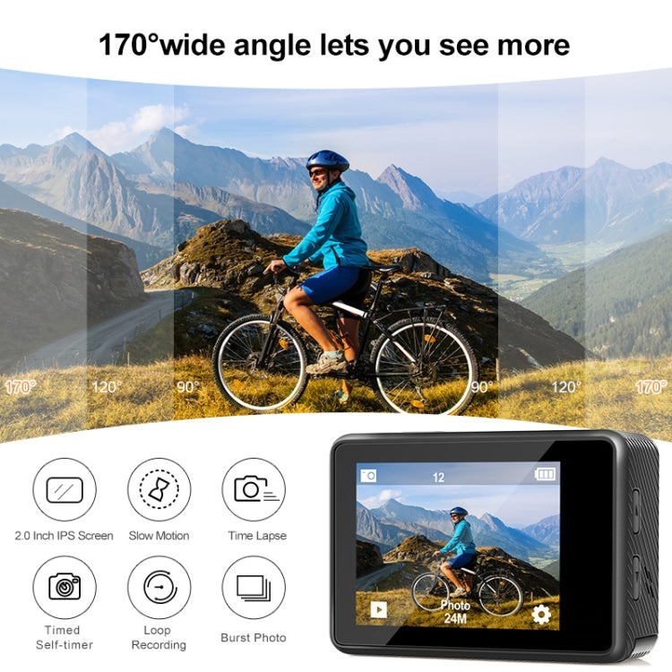 Caméra de sport extérieure étanche WIFI couleur double écran vidéo HD 4K, Q60AR