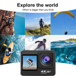Caméra de sport extérieure étanche WIFI couleur double écran vidéo HD 4K, Q60AR