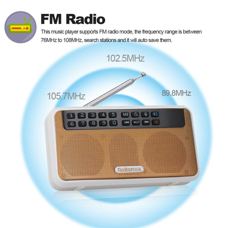 Rolton E500 Enceinte Bluetooth 2.1 Canaux Microphone Intégré Support Radio FM