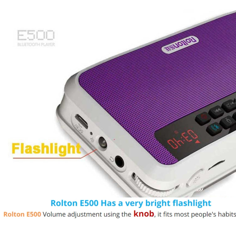 Rolton E500 Enceinte Bluetooth 2.1 Canaux Microphone Intégré Support Radio FM