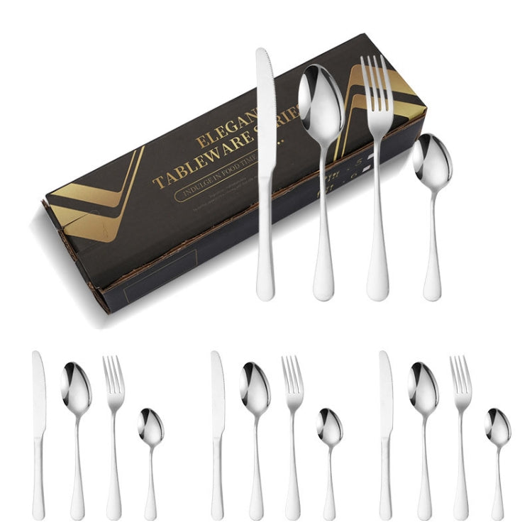 Lot de 16 couteaux et fourchettes en acier inoxydable plaqué or, dans une boîte en carton, couverts de style occidental, couleur acier inoxydable, or, or rose, multicolore, noir