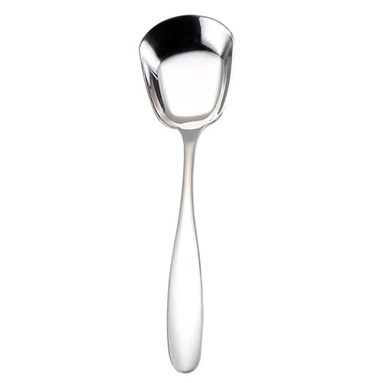 Petite cuillère 304 en acier inoxydable brillante épaissie à tête plate et fond plat, couleur acier inoxydable, or titane, or rose, colorée, noire, bleue