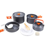 Hewolf HW-K1779 Ensemble de camping portable avec réchaud en aluminium pour 4-5 personnes, HW-K1779