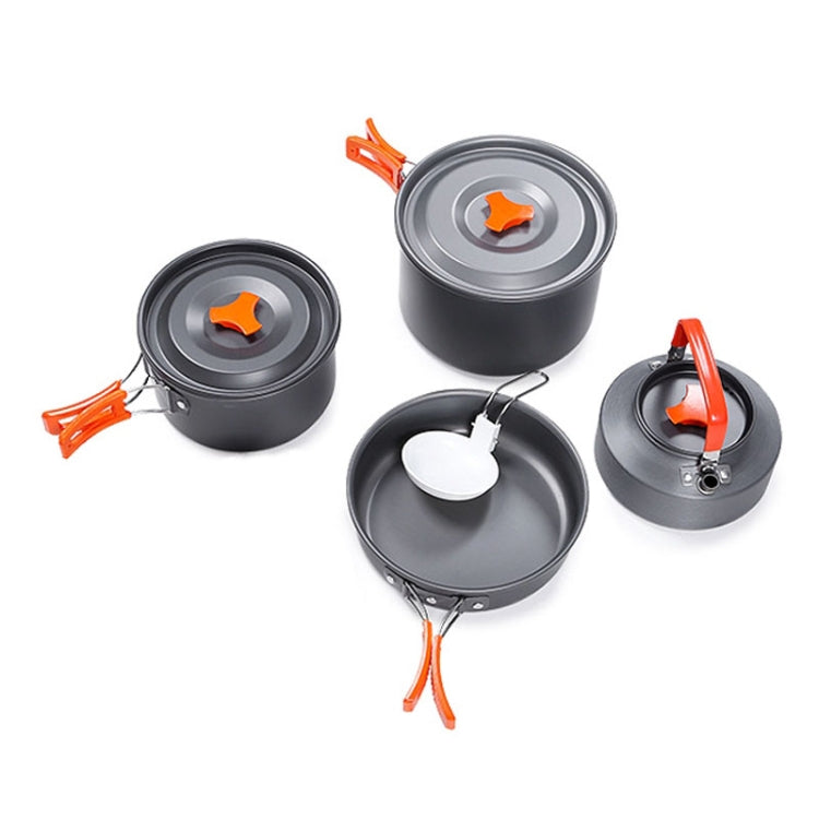 Hewolf HW-K1779 Ensemble de camping portable avec réchaud en aluminium pour 4-5 personnes, HW-K1779