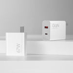 Chargeur rapide intelligent double port 67W GaN 1C+1A original Xiaomi, prise US, MDY-14