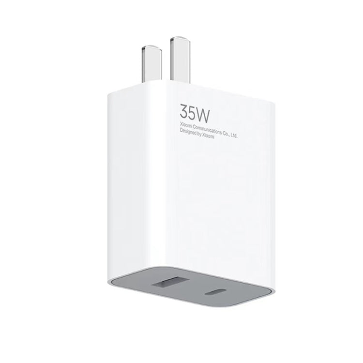 Chargeur portable double port 35W USB-C+USB-A à charge rapide original Xiaomi (1C+1A), prise US, 35W