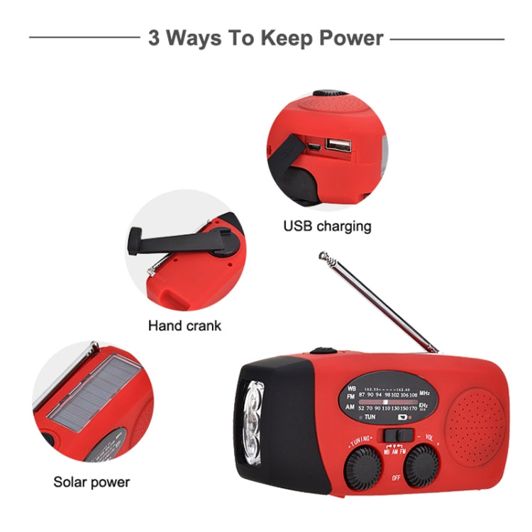 Radio portable solaire de prévention des catastrophes et d'urgence HanRongda HRD-902, HRD-902