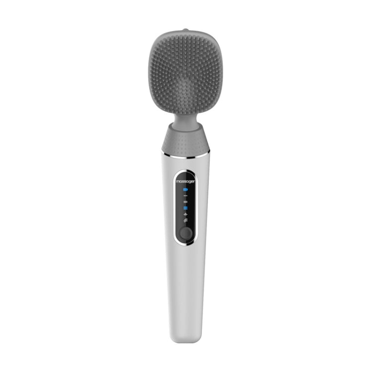 Brosse de bain électrique en silicone, vibrante, à manche long, pour le dos, spa et douche