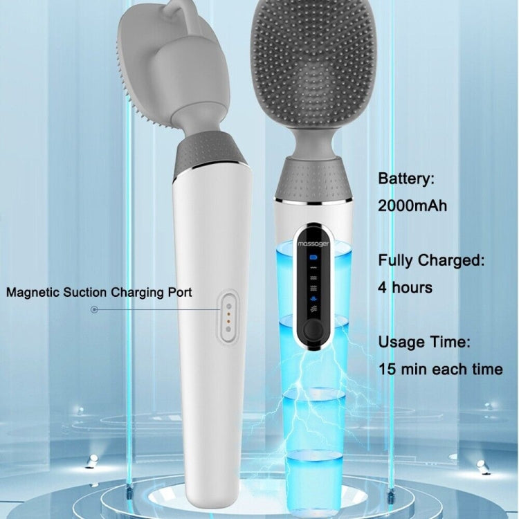 Brosse de bain électrique en silicone, vibrante, à manche long, pour le dos, spa et douche