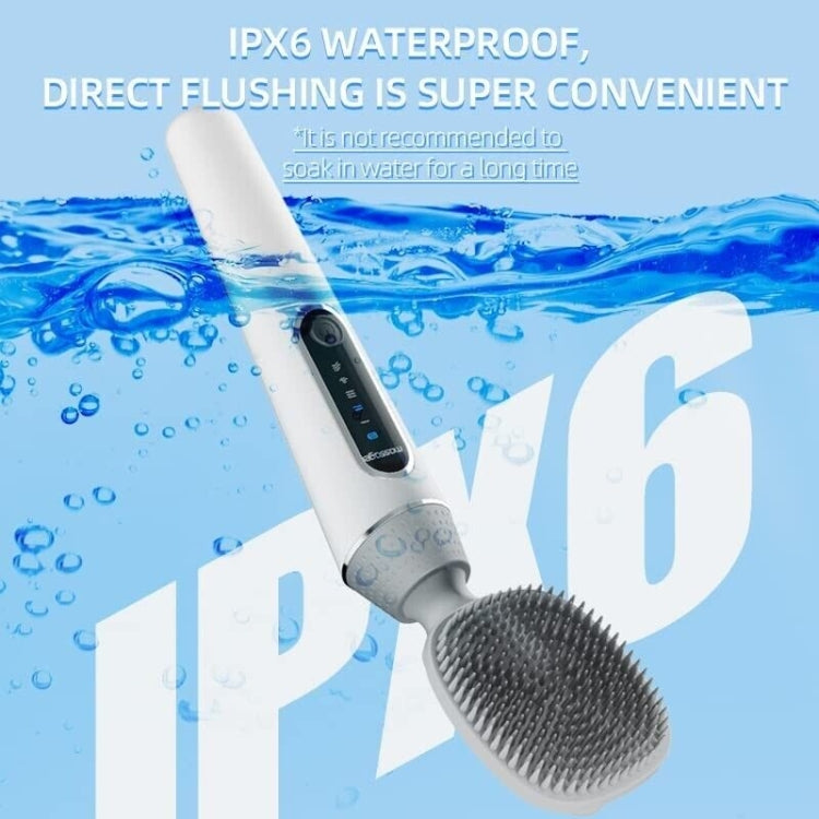 Brosse de bain électrique en silicone, vibrante, à manche long, pour le dos, spa et douche