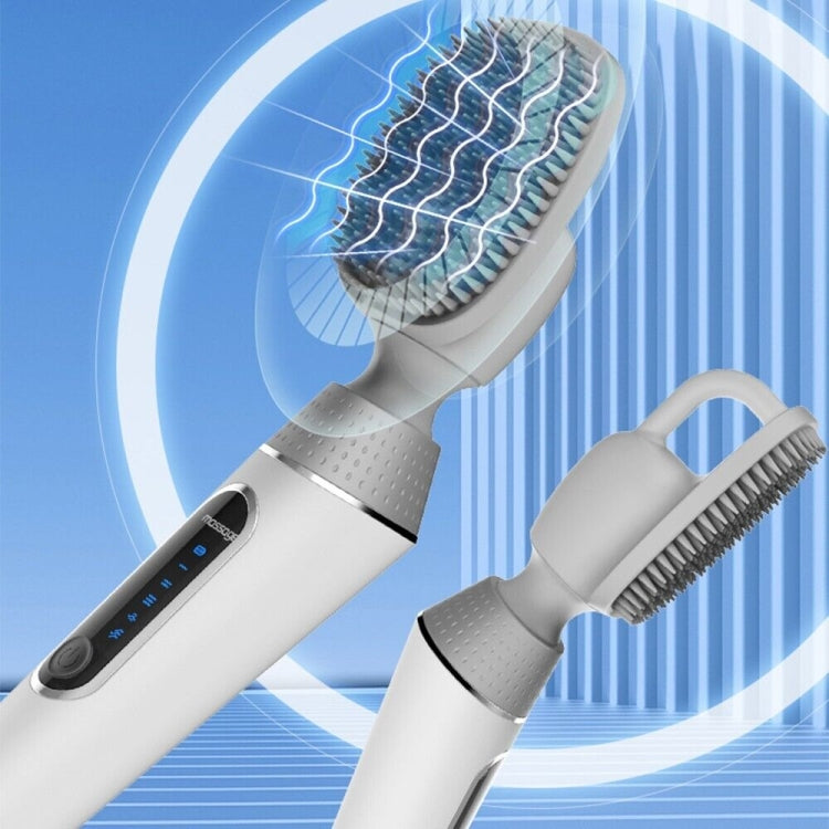 Brosse de bain électrique en silicone, vibrante, à manche long, pour le dos, spa et douche