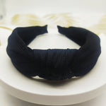 Bandeau serre-tête couleur unie avec cheveux pressés et large bord de 5 cm