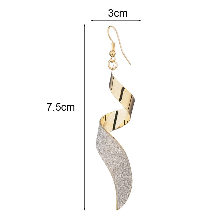 Boucles d'oreilles 3D créoles longues torsadées givrées
