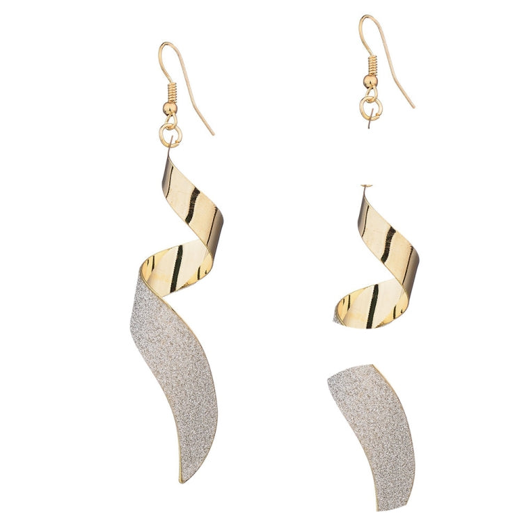 Boucles d'oreilles 3D créoles longues torsadées givrées
