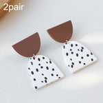 2 paires de boucles d'oreilles texturées peintes en argile acrylique