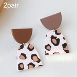2 paires de boucles d'oreilles texturées peintes en argile acrylique