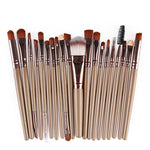 Lot de 20 pinceaux de maquillage à manche en bois, outils de beauté, café, or+noir, noir+blanc, tout noir, noir+café, marron+blanc, or+rose, marron+vert, marron+rose, marron+noir, or+blanc, or+vert, noir+vert, noir+rose, marron+violet