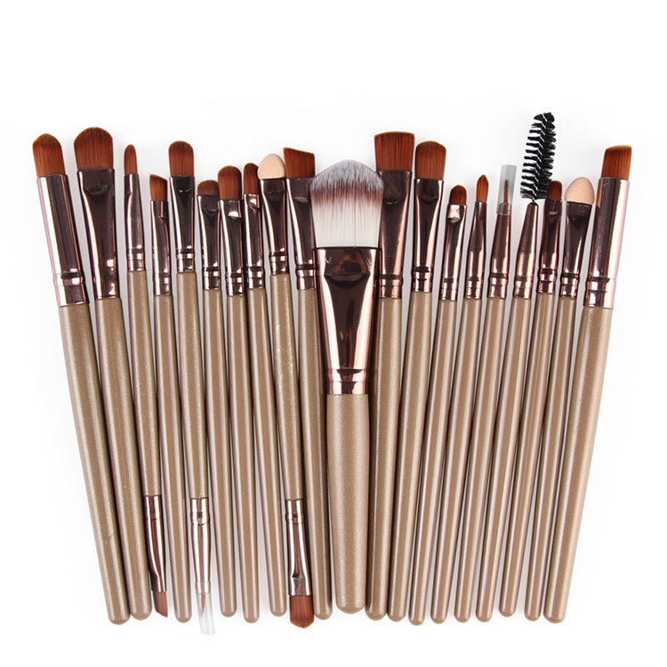 Lot de 20 pinceaux de maquillage à manche en bois, outils de beauté, café, or+noir, noir+blanc, tout noir, noir+café, marron+blanc, or+rose, marron+vert, marron+rose, marron+noir, or+blanc, or+vert, noir+vert, noir+rose, marron+violet
