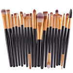 Lot de 20 pinceaux de maquillage à manche en bois, outils de beauté, café, or+noir, noir+blanc, tout noir, noir+café, marron+blanc, or+rose, marron+vert, marron+rose, marron+noir, or+blanc, or+vert, noir+vert, noir+rose, marron+violet