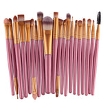 Lot de 20 pinceaux de maquillage à manche en bois, outils de beauté, café, or+noir, noir+blanc, tout noir, noir+café, marron+blanc, or+rose, marron+vert, marron+rose, marron+noir, or+blanc, or+vert, noir+vert, noir+rose, marron+violet