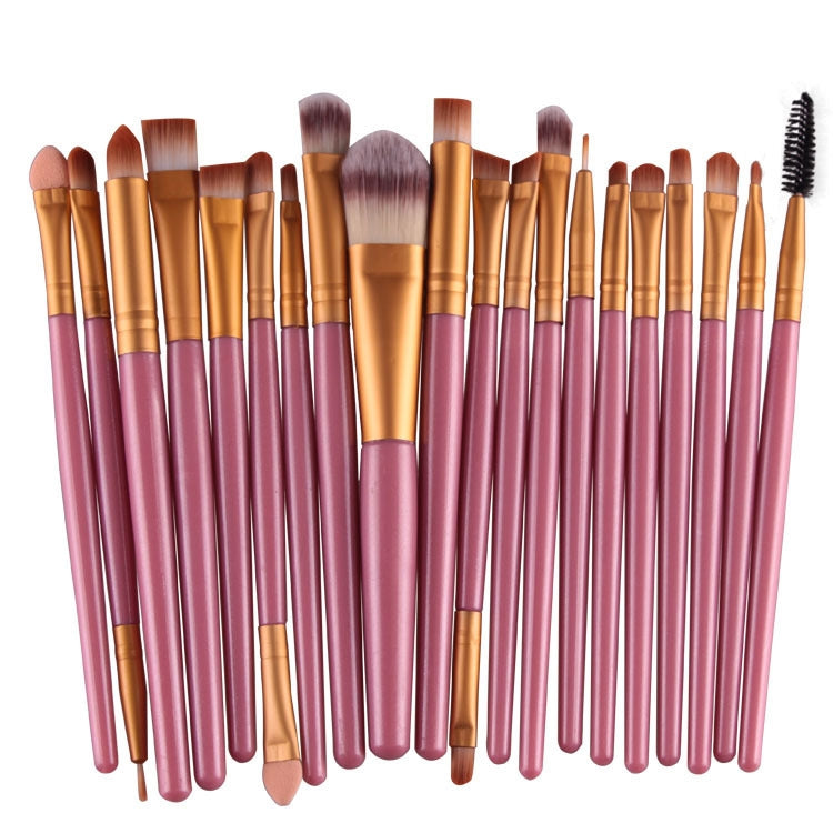 Lot de 20 pinceaux de maquillage à manche en bois, outils de beauté, café, or+noir, noir+blanc, tout noir, noir+café, marron+blanc, or+rose, marron+vert, marron+rose, marron+noir, or+blanc, or+vert, noir+vert, noir+rose, marron+violet