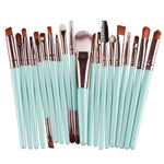 Lot de 20 pinceaux de maquillage à manche en bois, outils de beauté, café, or+noir, noir+blanc, tout noir, noir+café, marron+blanc, or+rose, marron+vert, marron+rose, marron+noir, or+blanc, or+vert, noir+vert, noir+rose, marron+violet