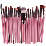 Lot de 20 pinceaux de maquillage à manche en bois, outils de beauté, café, or+noir, noir+blanc, tout noir, noir+café, marron+blanc, or+rose, marron+vert, marron+rose, marron+noir, or+blanc, or+vert, noir+vert, noir+rose, marron+violet