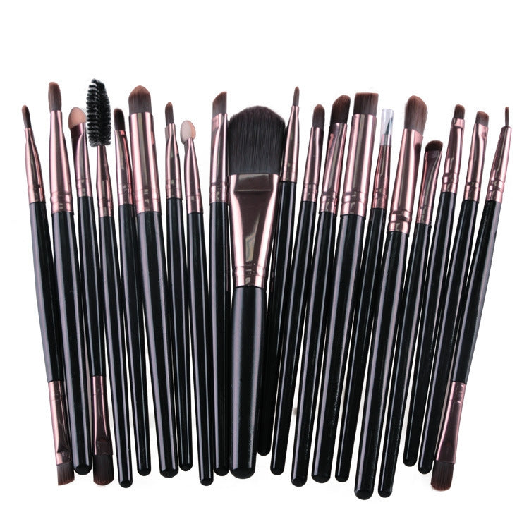 Lot de 20 pinceaux de maquillage à manche en bois, outils de beauté, café, or+noir, noir+blanc, tout noir, noir+café, marron+blanc, or+rose, marron+vert, marron+rose, marron+noir, or+blanc, or+vert, noir+vert, noir+rose, marron+violet