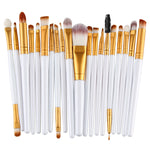 Lot de 20 pinceaux de maquillage à manche en bois, outils de beauté, café, or+noir, noir+blanc, tout noir, noir+café, marron+blanc, or+rose, marron+vert, marron+rose, marron+noir, or+blanc, or+vert, noir+vert, noir+rose, marron+violet