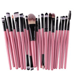 Lot de 20 pinceaux de maquillage à manche en bois, outils de beauté, café, or+noir, noir+blanc, tout noir, noir+café, marron+blanc, or+rose, marron+vert, marron+rose, marron+noir, or+blanc, or+vert, noir+vert, noir+rose, marron+violet