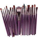 Lot de 20 pinceaux de maquillage à manche en bois, outils de beauté, café, or+noir, noir+blanc, tout noir, noir+café, marron+blanc, or+rose, marron+vert, marron+rose, marron+noir, or+blanc, or+vert, noir+vert, noir+rose, marron+violet