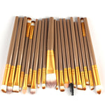 Lot de 20 pinceaux de maquillage à manche en bois, outils de beauté, café, or+noir, noir+blanc, tout noir, noir+café, marron+blanc, or+rose, marron+vert, marron+rose, marron+noir, or+blanc, or+vert, noir+vert, noir+rose, marron+violet