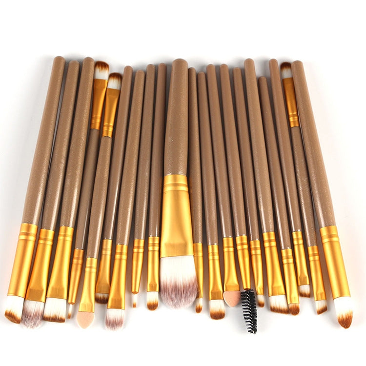 Lot de 20 pinceaux de maquillage à manche en bois, outils de beauté, café, or+noir, noir+blanc, tout noir, noir+café, marron+blanc, or+rose, marron+vert, marron+rose, marron+noir, or+blanc, or+vert, noir+vert, noir+rose, marron+violet