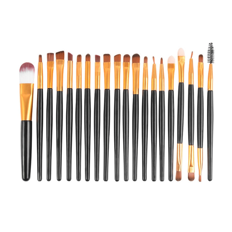 Lot de 20 pinceaux de maquillage à manche en bois, outils de beauté, café, or+noir, noir+blanc, tout noir, noir+café, marron+blanc, or+rose, marron+vert, marron+rose, marron+noir, or+blanc, or+vert, noir+vert, noir+rose, marron+violet