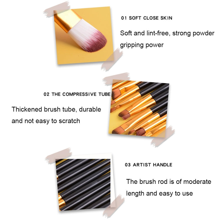 Lot de 20 pinceaux de maquillage à manche en bois, outils de beauté, café, or+noir, noir+blanc, tout noir, noir+café, marron+blanc, or+rose, marron+vert, marron+rose, marron+noir, or+blanc, or+vert, noir+vert, noir+rose, marron+violet