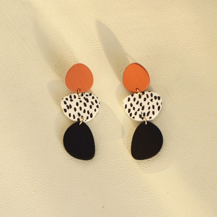 Boucles d'oreilles longues léopard graphiques irrégulières en acrylique
