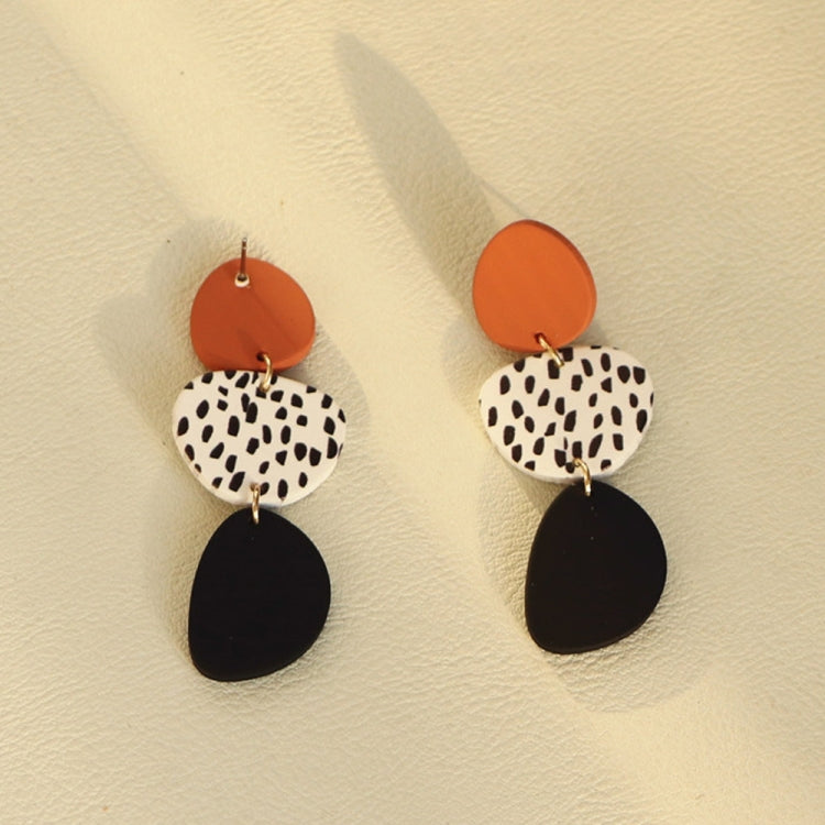 Boucles d'oreilles longues léopard graphiques irrégulières en acrylique
