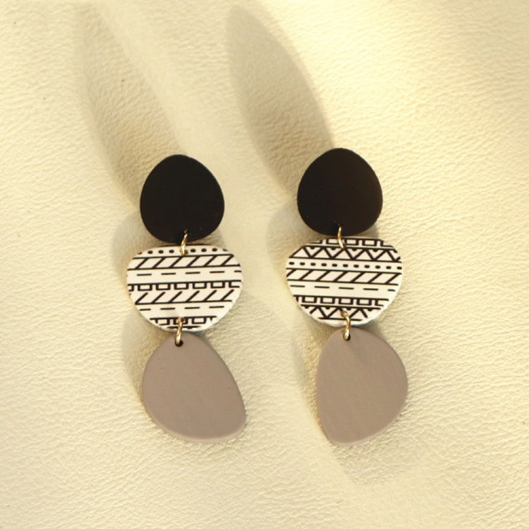 Boucles d'oreilles longues pour femmes en acrylique, motif graphique irrégulier